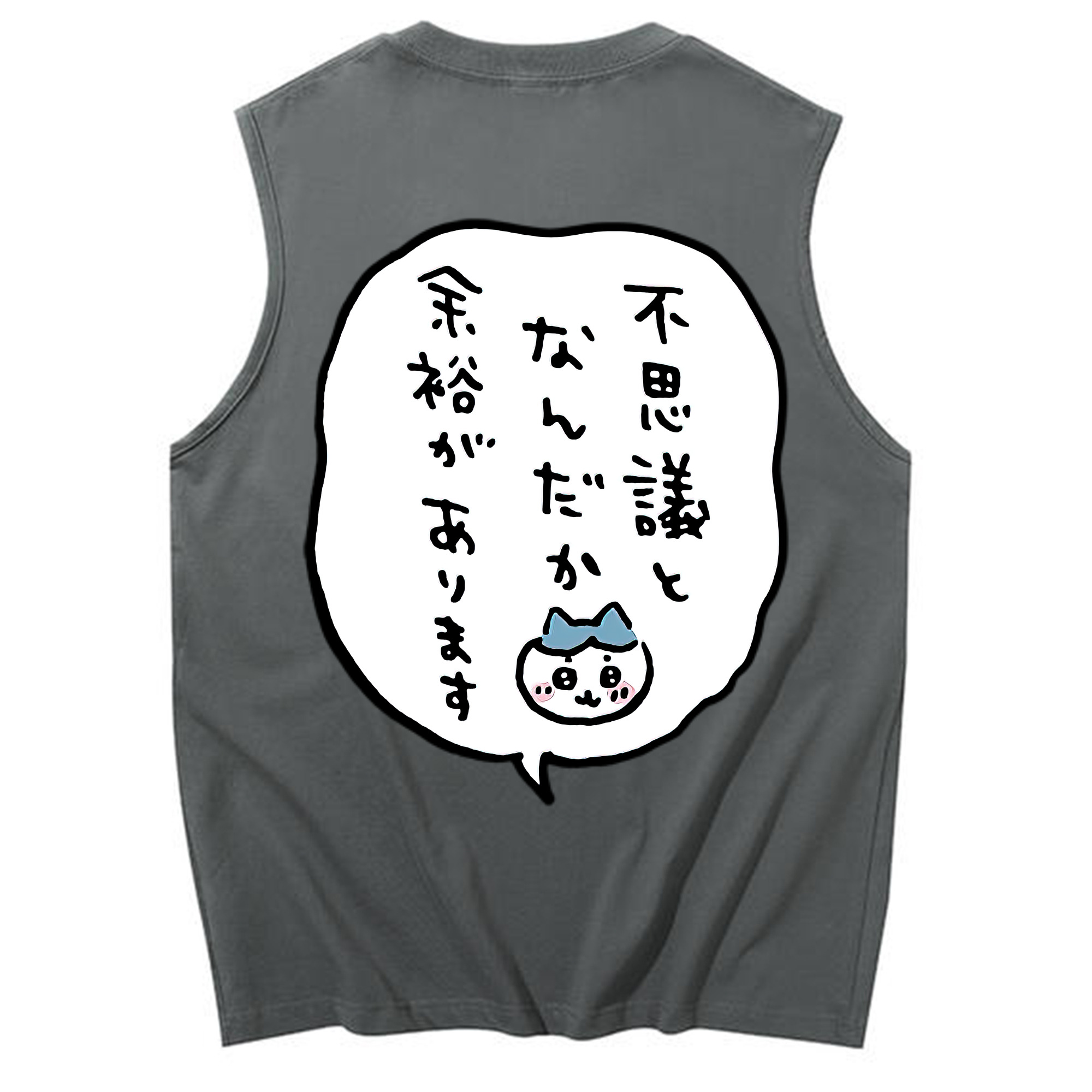 （画像用） ちいかわ ハチワレ Chii-kawa hachiware コットン100％タンクトップ（背面プリント）